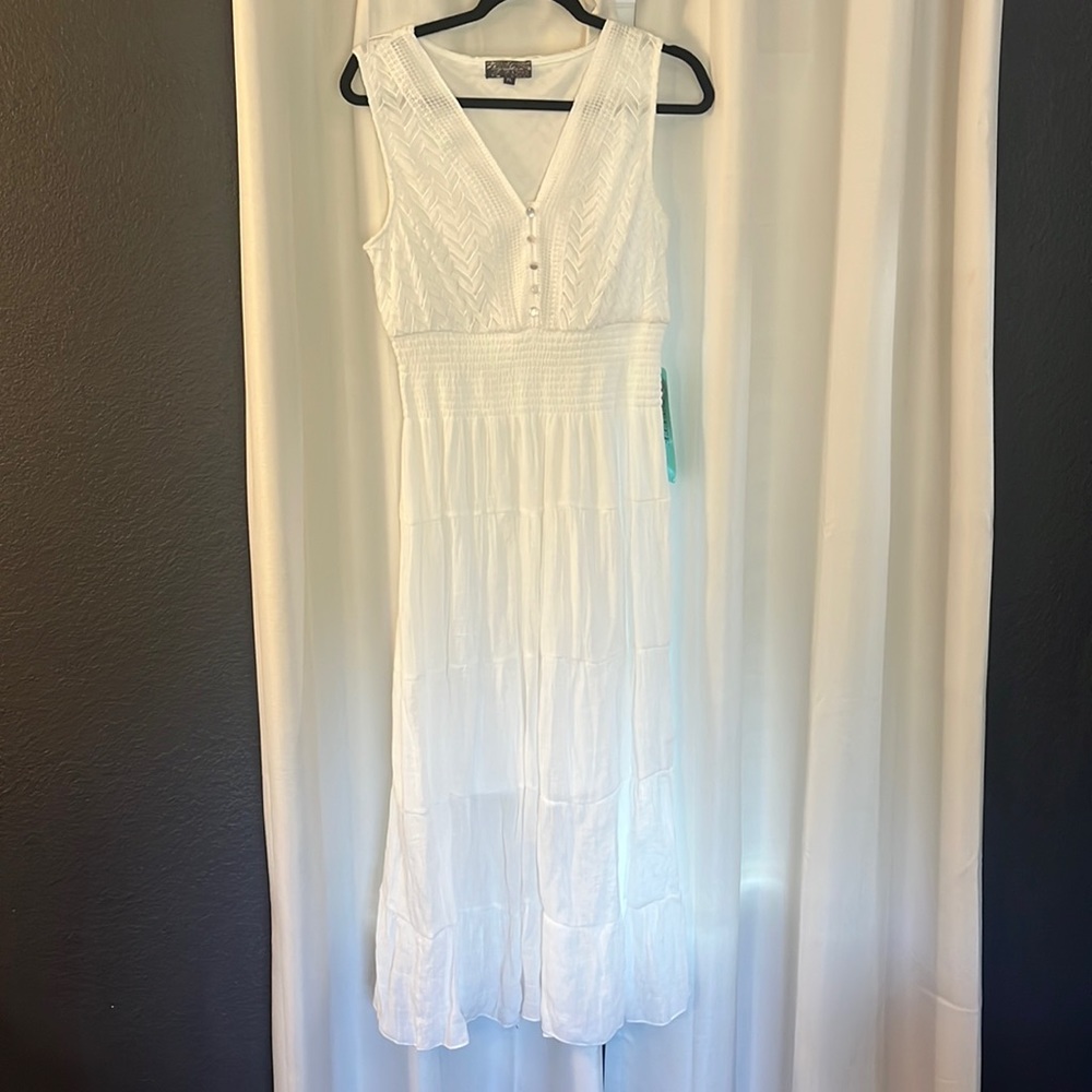 K Glee white sleeveless maxi dress
